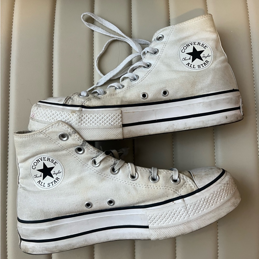 Converse High-Top Sneakers in White and Black